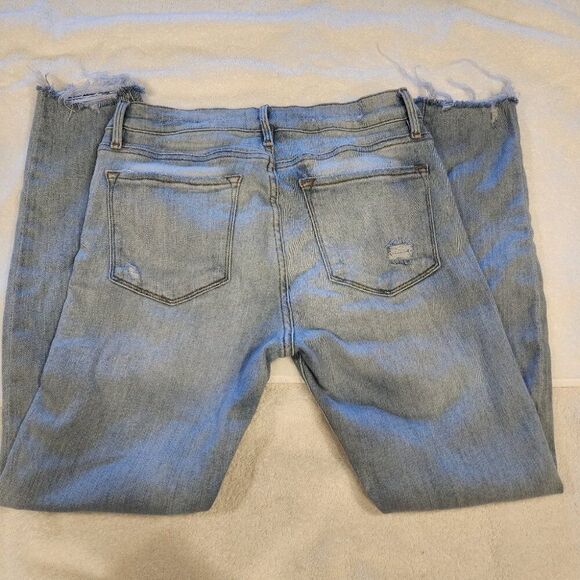 Frame Le Skinny Crop Jeans 28 Light Blue Distressed - Picture 7 of 12